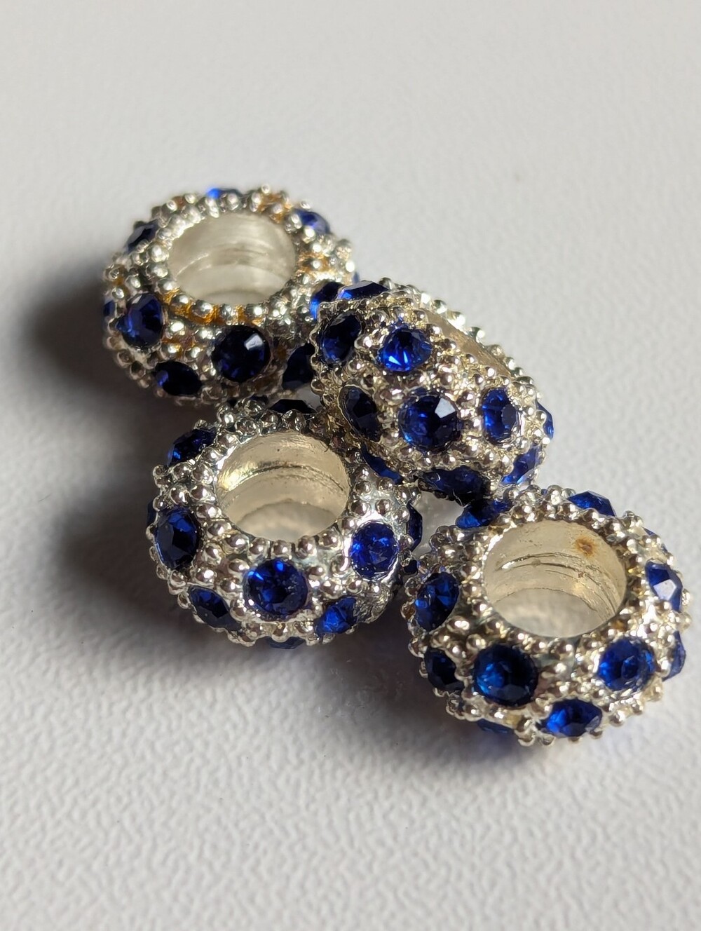Crystal Blue Sapphire Rhinestone Bracelet Charms
